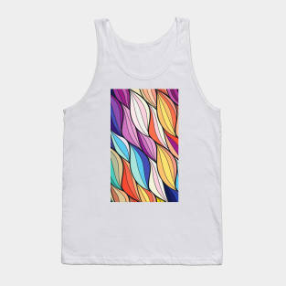 Beautiful Abstract Colorful Leafy Pattern Artwork Tank Top